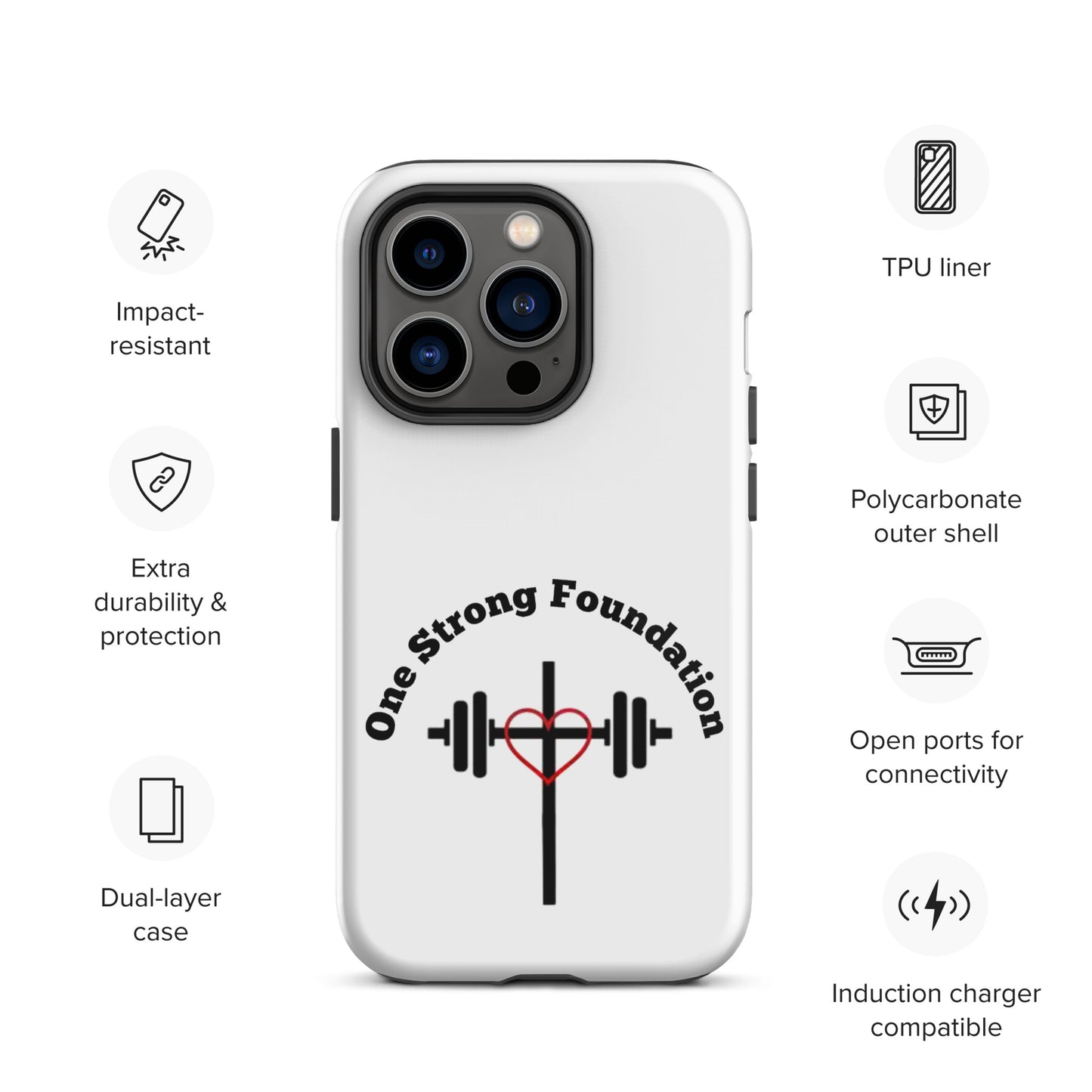 White Solid Tough iPhone 14Pro case