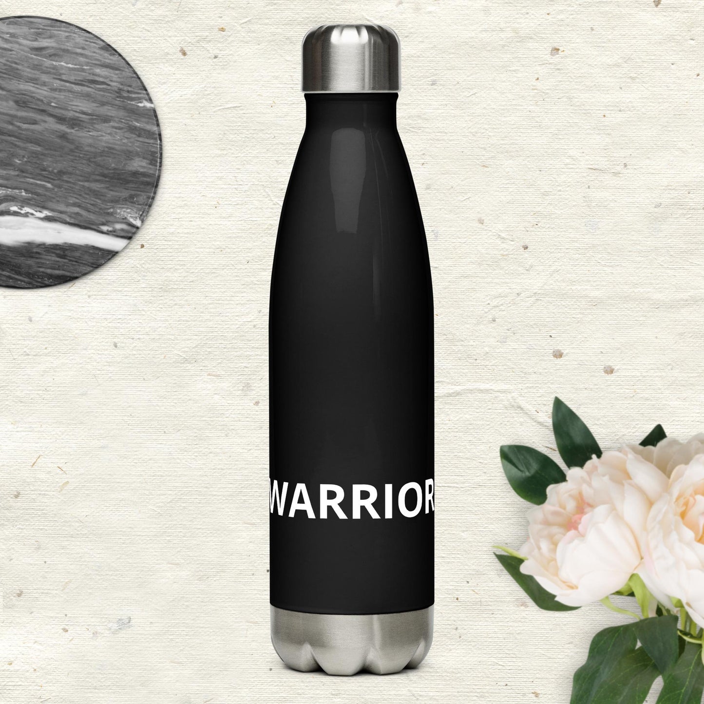 Black WARRIOR Stainless steel water bottle