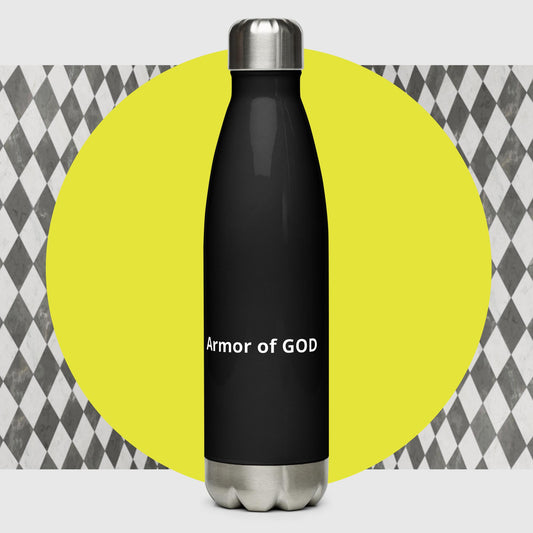 Black Armor of God Stainless steel water bottle