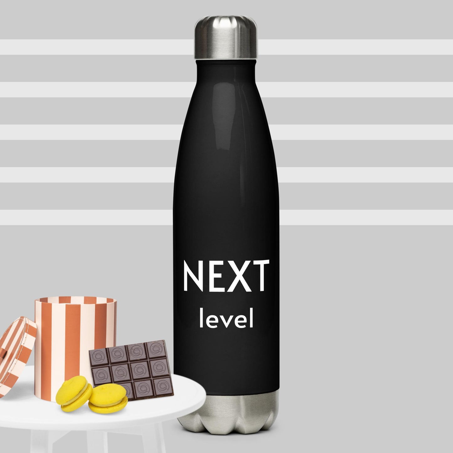 Black Next Level Stainless steel water bottle