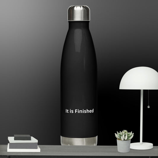 Black It is Finished Stainless steel water bottle