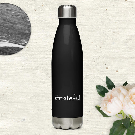 Black Grateful Stainless steel water bottle