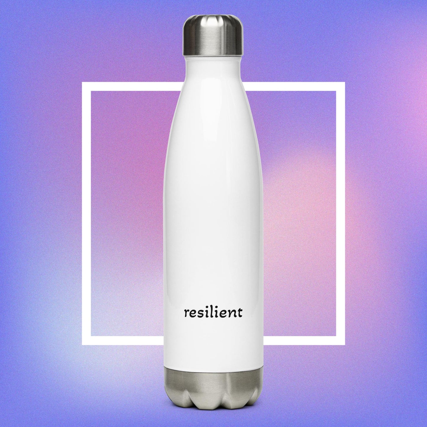 White resilient Stainless steel water bottle