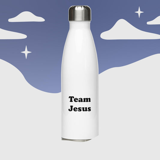 White Team Jesus Stainless steel water bottle