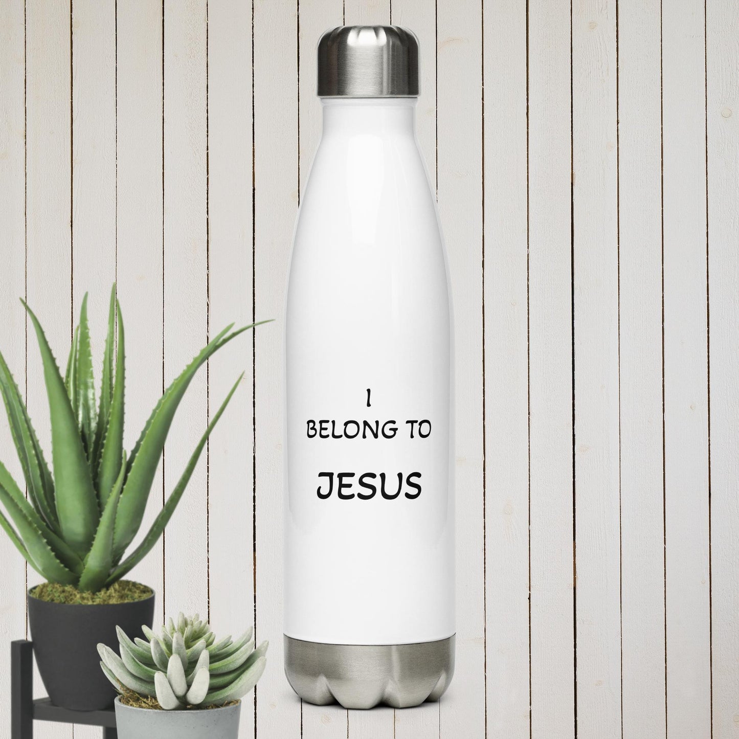 I BELONG TO JESUS- WHITE Stainless steel water bottle