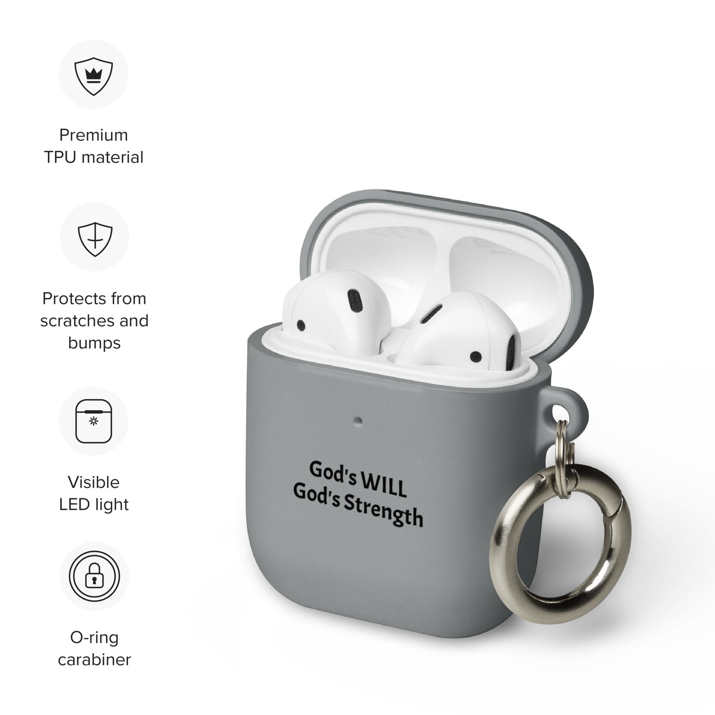 God's Will God's Strength - AirPods case