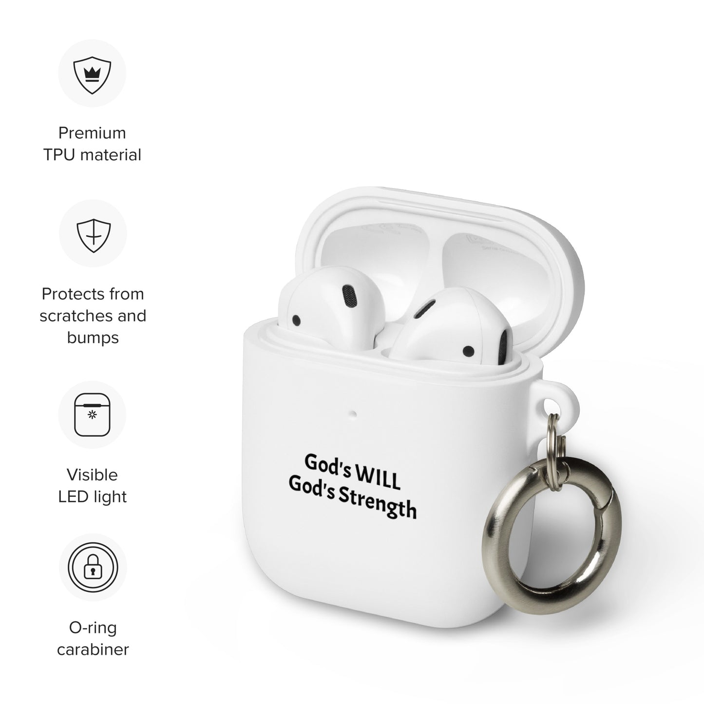 God's Will God's Strength - AirPods case