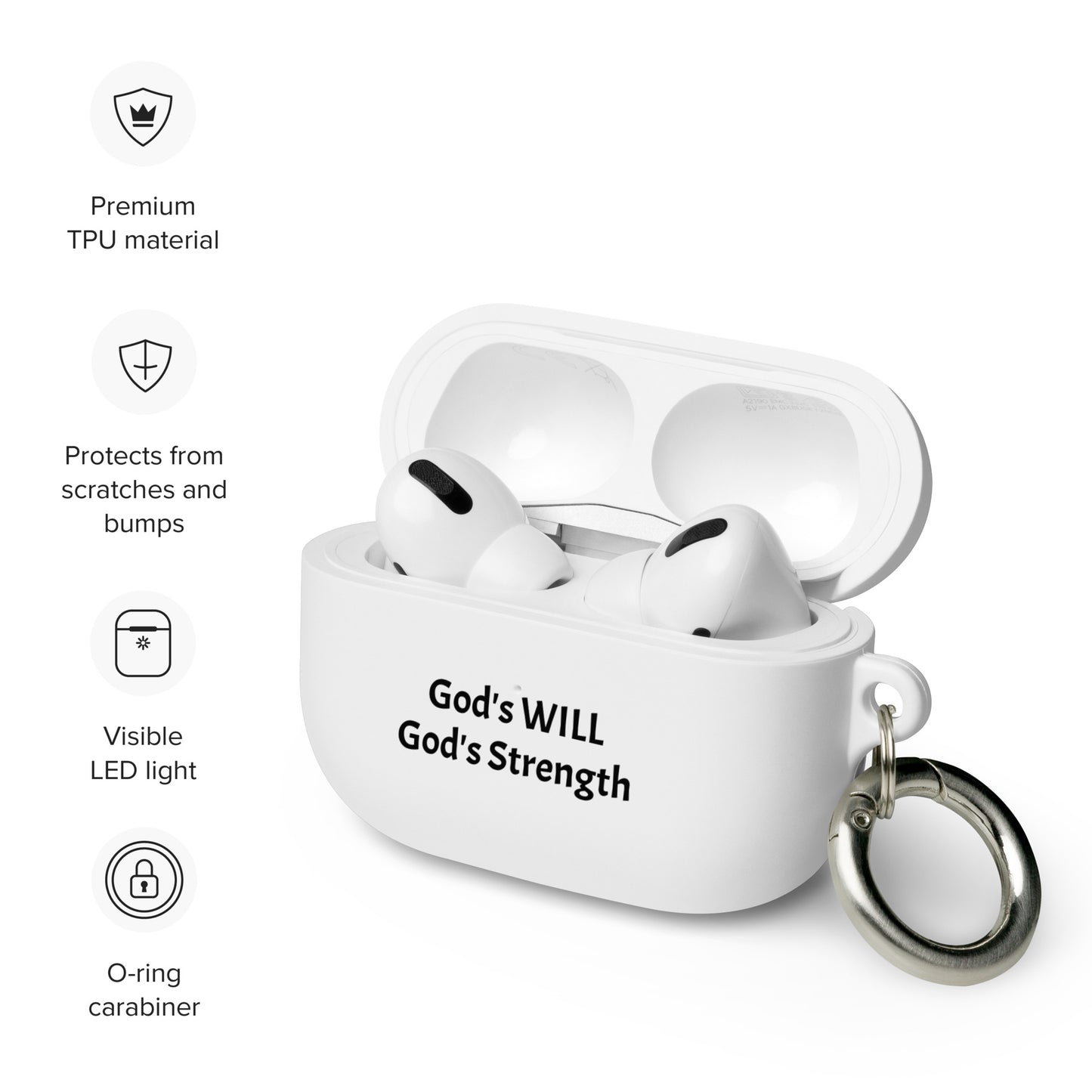 God's Will God's Strength - AirPods case