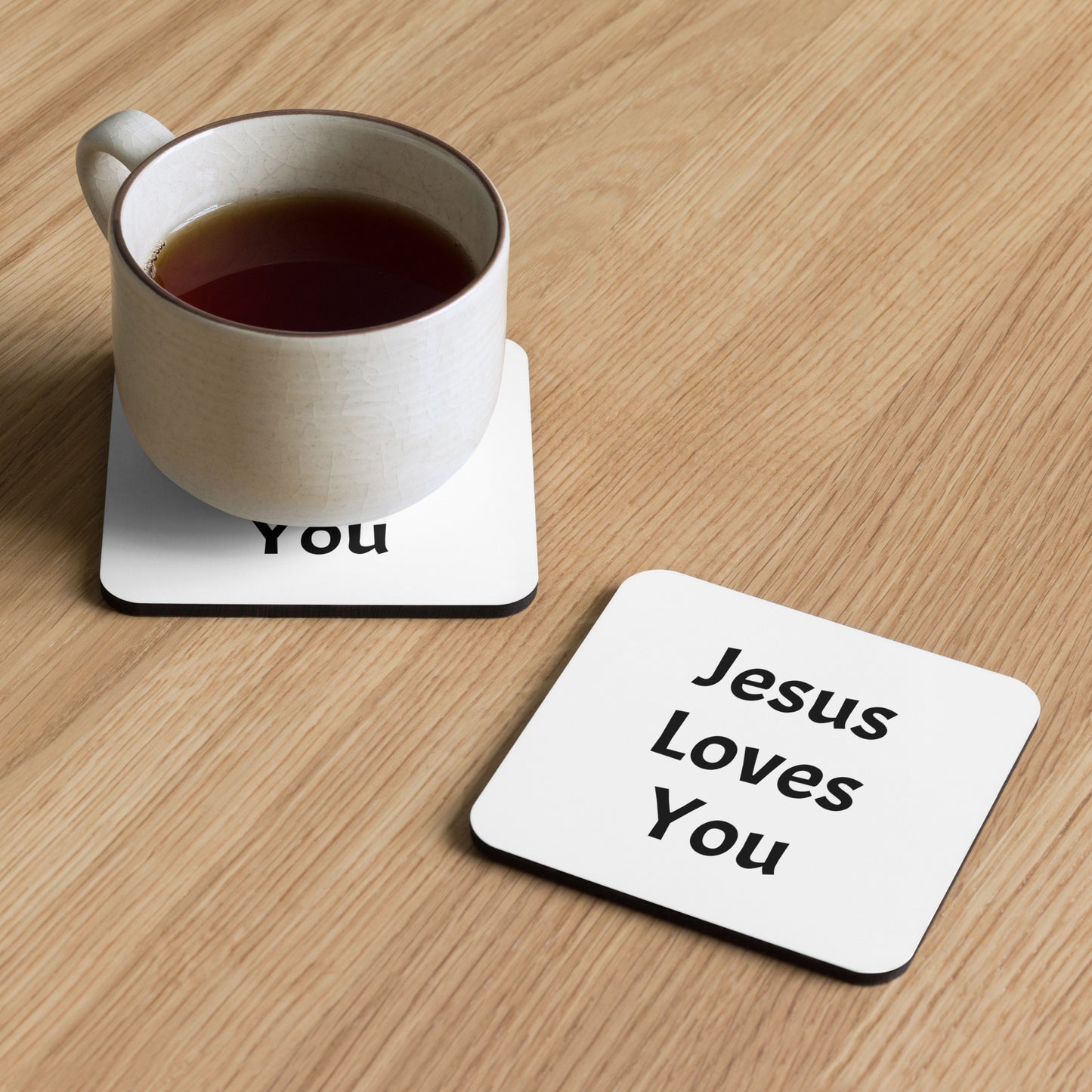 Jesus Loves You - Cork-back coaster