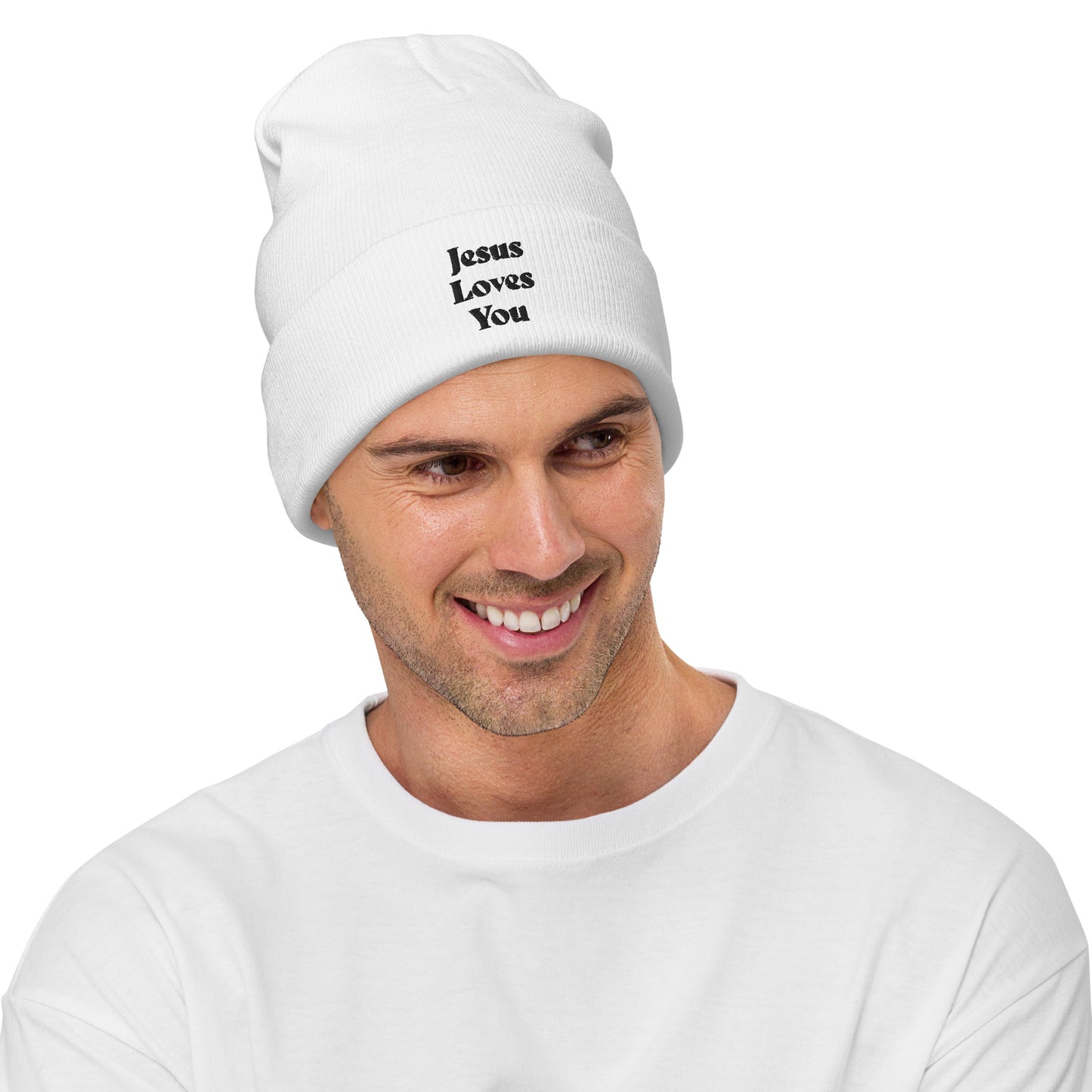 Embroidered Beanie - Jesus Loves You